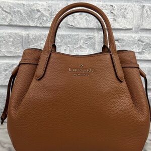 NWT Kate Spade Small Dumpling Pebbled Leather Satchel in Warm Ginger